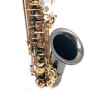 New Style Woodwind Instrument Black Color Body Gold Lacquer Key soprano Saxophone