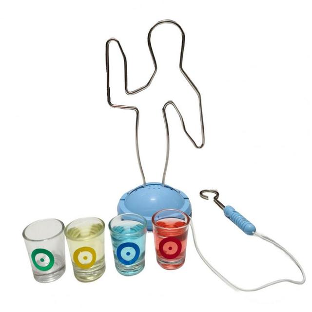 Adults Buzz Wire Game Kit 4 Shot Glasses for Family Bachelorette Sports & Entertainment Fun Drinking Game 10x10x10cm