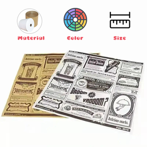 Papier d'emballage alimentaire anti-graisse personnalisé, feuilles de papier ciré enduit PE avec logo - Product Image 1