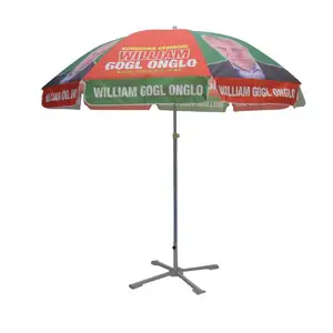 Дешевая уличная Водонепроницаемая реклама, горячая Распродажа, пользовательская полностью печатная пляжная рамка зонтика