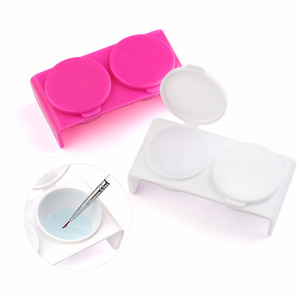 Gobelets de lavage en plastique à double trou pour stylos, pour le rangement des pinceaux à ongles et des outils de manucure - Vente en gros - Product Image 1