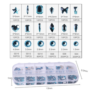Nuevos 12 Rejillas de Cristales de Vidrio Planos y Irregulares para Uñas, Decoración de Diamantes para Uñas Hechos de Plástico - Product Image 3