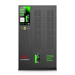 120 Slot ponsel LCD WIFI stasiun sewa Bank daya dengan mesin penjual POS pengisian cepat daya sewa umum ke ponsel