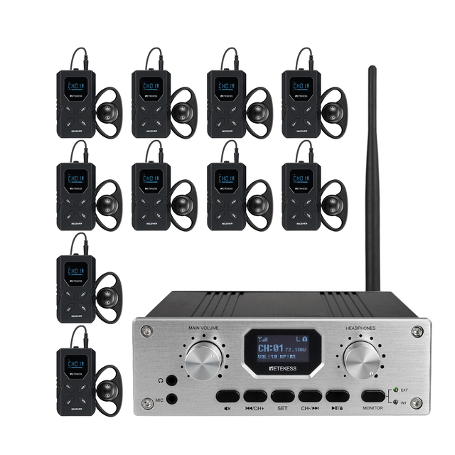 72~76MHz FM Transmitter Conference Simultaneous Interpretation translation Equipment System XLR Language Interpreter for Church