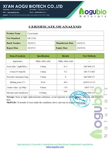 Meilleures ventes Beurre de cacao biologique raffiné/Beurre de cacao non raffiné