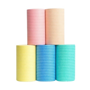 Lingettes de nettoyage de cuisine écologiques en tissu non tissé imprimé motif feuilles, rouleau <span class=keywords><strong>jumbo</strong></span> 22 mailles - Product Image 1