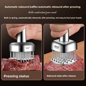 Aiguille de tendre-viande pour steak, outil à piquer la viande, brochettes de cuisson, tendre-viande pour bœuf, gadget à découper les tendons, rebond automatique - Product Image 3