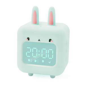 Réveil avec Led <span class=keywords><strong>lapin</strong></span> mignon pour la musique, veilleuse, Mode économie d'énergie, commande vocale, alarme de réveil, pour enfants - Product Image 1