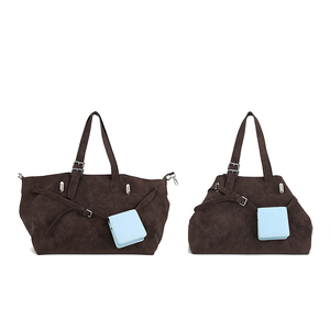 Sac fourre-tout en daim grande capacité pour femme, sac de navetteur haut de gamme, sac à main tendance coréen, sac à bandoulière croisé - Product Image 4