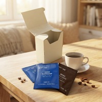 Boîte en carton blanc pour emballage de café liquide en sachet souple, avec pelliculage mat, pliage facile et logo en relief – Vente en gros