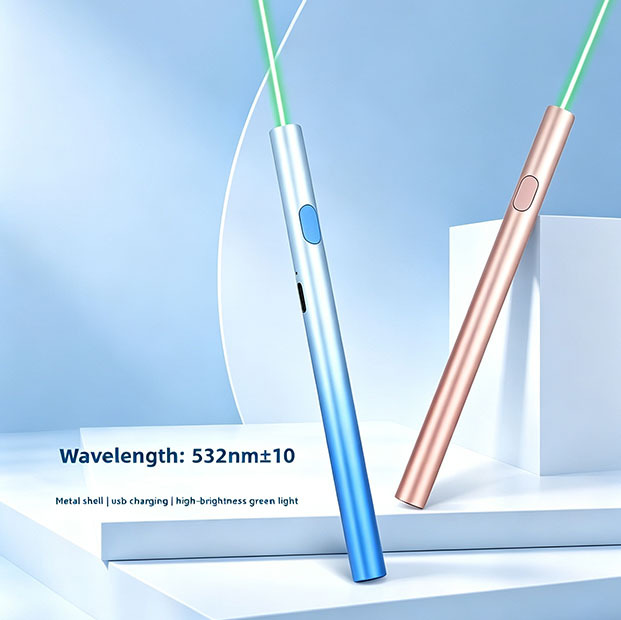 Rechargeable Green Laser Pointer Type C Charging Metal Portable Laser Pen for Presentation Teaching Site Indication