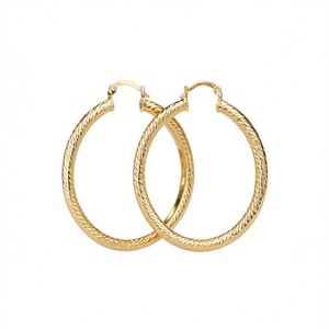 E4410 ต่างหูห่วงทอง ผู้หญิง เครื่องประดับแฟชั่นโลหะผสมคลาสสิก เส้นผ่านศูนย์กลาง 20 มม - Product Image 1