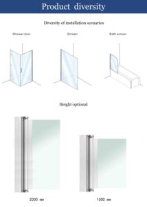 Nueva Pantalla <span class=keywords><strong>de</strong></span> <span class=keywords><strong>bañera</strong></span> <span class=keywords><strong>de</strong></span> vidrio bisagra <span class=keywords><strong>fija</strong></span> abrazadera <span class=keywords><strong>de</strong></span> perfil <span class=keywords><strong>de</strong></span> aluminio pulido sSilver acabado bisagra <span class=keywords><strong>de</strong></span> elevación <span class=keywords><strong>de</strong></span> puerta <span class=keywords><strong>de</strong></span> Ducha - Product Image 3