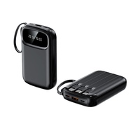Batterie externe portable à charge rapide Type-C de grande capacité 20000 mAh avec écran LED et 4 câbles intégrés – Prix de gros usine