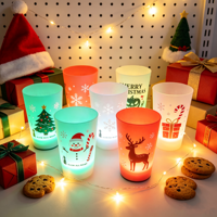 Neue Halloween- und Weihnachts-Leuchtbecher mit Batteriebetrieb, Farbwechselnde LED-Becher für Feiertagsdekoration und Geschenke