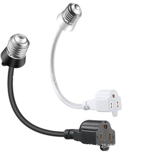E27 อะแดปเตอร์ยึดหลอดไฟ ตัวแปลงซ็อกเก็ต 10A 250V ใช้ในร่ม ปลั๊กต่อขยายแบบสกรูพลาสติก - Product Image 1