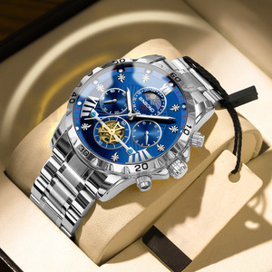 Reloj de Pulsera BINBOND para Hombre, Diseño Moderno, Acero Fino, Marca Original, Cuarzo, Cronógrafo, Fase Lunar, Resistente al Agua - Product Image 6