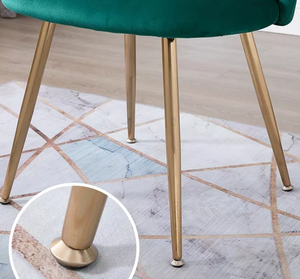Chaises de <span class=keywords><strong>salle</strong></span> à <span class=keywords><strong>manger</strong></span> rembourrées de luxe européen, restaurant, métal, acier inoxydable, tissu velours gris - Product Image 5