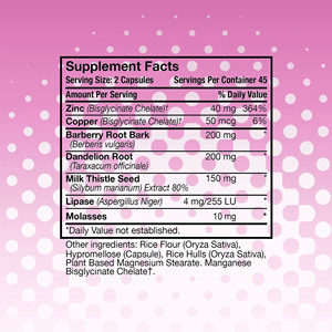 Capsules de haute qualité pour le foie et les reins avec du zinc favorisant les processus naturels de détoxification du corps, soutient la santé du foie. - Product Image 2