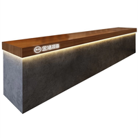 Comptoir de bar industriel moderne en bois gris pour bars à thé au lait/café/vin, bureaux de caisse, capacité 2-3 personnes, marque Yimutang