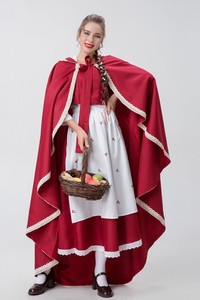 Disfraz <span class=keywords><strong>de</strong></span> <span class=keywords><strong>Caperucita</strong></span> <span class=keywords><strong>Roja</strong></span> para Halloween, Estilo Gótico, Conjunto <span class=keywords><strong>de</strong></span> Disfraz para Cosplay, <span class=keywords><strong>Capa</strong></span>, Top y Vestido Largo - Product Image 3