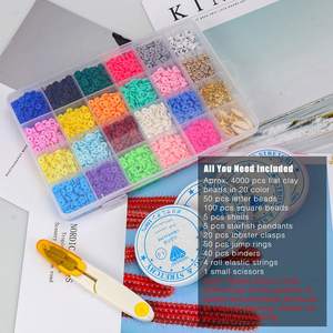 <span class=keywords><strong>Kit</strong></span> de perles heishi en argile polymère, pièces, 6mm, 20 couleurs, rondes et plates, pour la fabrication de bijoux et bracelets, bricolage, 4000 pièces - Product Image 5