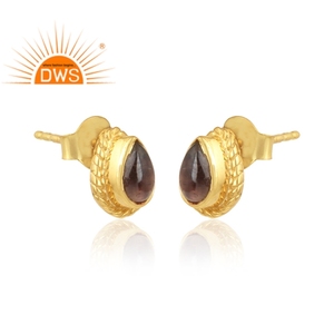Boucles d'oreilles à la Tourmaline rose, nouveauté, belles bijoux indiens, en argent et or, 925 - Product Image 1