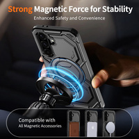 Coque Antichoc avec Béquille Invisible et Anneau, Support de Doigt Type Armor pour Samsung Galaxy A06 A15 A35 A56 S25 Ultra
