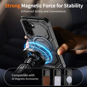 Funda Antigolpes Tipo Armadura con Soporte de Anillo Invisible y Agarre para Dedos para <span class=keywords><strong>Samsung</strong></span> <span class=keywords><strong>Galaxy</strong></span> A06 A15 A35 A56 S25 Ultra - Product Image 4