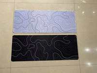 Tapis de Souris XL XXL Noir Blanc Néon Marbre Antidérapant – Modèle Très Vendu avec Impression de Lignes – Tapis de Bureau