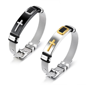 2019 più nuovo commercio all'ingrosso alla moda del <span class=keywords><strong>rosario</strong></span> religioso croce placcato <span class=keywords><strong>oro</strong></span> bracciali per unisex - Product Image 3