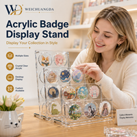 Présentoir personnalisé en acrylique pour badges, étui de rangement multi-trous, organisateur en grille pour boutons de collection, cartes photo et articles promotionnels