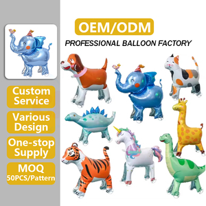 Ballons en aluminium 3D animaux marcheurs grand format avec roues, pour décoration de fête d'anniversaire, jouet d'extérieur - Product Image 1