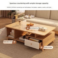 Table basse moderne en bois durable pour salon, appartement, petit espace, location, mobilier de maison