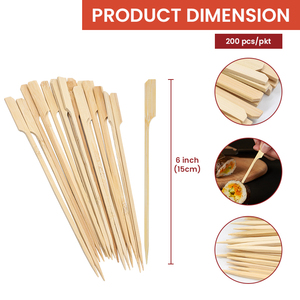 Chất lượng cao biểu tượng tùy chỉnh xiên tre tre dùng một lần mái chèo Pick xiên - Product Image 4