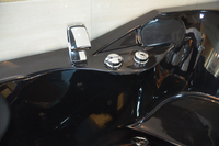 Baignoire d'angle en acrylique noire 1400 mm (1,4 m) pour 2 personnes avec massage et hydromassage