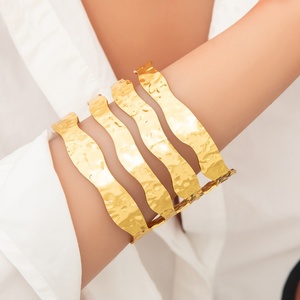 18K Gold and Stainless Steel Hollowed Out Bracelet with High-End Feel Trendy <b>Charm</b> Bracelets and Accessories - Product Image 1