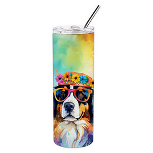 Vaso Delgado de Acero Inoxidable con Diseño de Perro de Montaña Bernés Hippie Dawg - Product Image 4