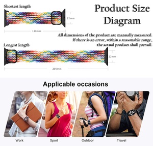 Pulsera tejida con hebilla ajustable para iWatch 6 5 pulsera deportiva de nailon <span class=keywords><strong>el</strong></span>ástico para iWatch correa de banda trenzada - Product Image 3