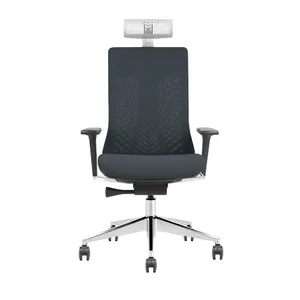 Cadeira de escritório executiva ajustável resistente, tecido de nylon para trabalho, malha ergonômica contemporânea, frete grátis