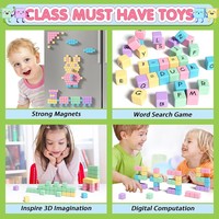 Jeu de cubes magnétiques, tuiles sensorielles, jouets architecturaux pour garçons et filles, ensemble en plastique, cadeau d'anniversaire pour les tout-petits