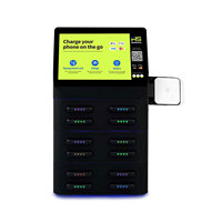 Kiosque de location de batteries externes ultra-minces 8000 mAh avec écran tactile commercial 10,1 pouces, charge rapide 60W et 12 emplacements