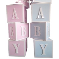 Vente chaude bébé anniversaire pleine lune fête cadeau boîte décoration accessoires boîte de fête motif de fleurs ballon boîte décoration de fête