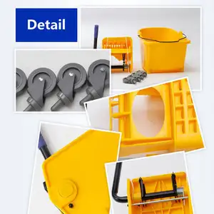 Detachable Cylindrical Hotel Cleaning Room Maintains Manual Small Mops To Clean Plastic Buckets