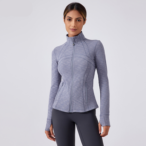 Nieuwe dames yogajacket voor hardlopen, fietsen en sport, ademend, lichtgewicht, vochtregulerend, lange mouwen, regular fit, opstaande kraag - Product Image 3