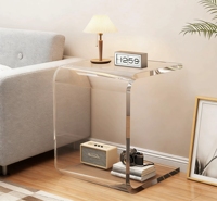 Chariot d'hôtel décoratif personnalisable avec table d'angle de loisirs en acrylique transparent de 2,5 litres