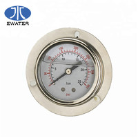 Ewater YTN-64ZT EM/ODM Mechanical Pressure Manometer Gauge Stainless Steel 2.5" Diameter 1.5% Accuracy Liquid Oil Filled