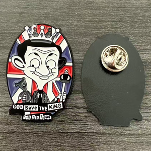Al por mayor: Pines de metal con figuras, Pines de esmalte divertidos del comediante británico Bean, Accesorios de insignias de pines novedosos y bonitos para combinar, en stock - Product Image 3