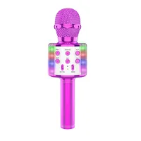 Drahtloses LED-Mikrofon mit Hintergrund beleuchtung KTV Karaoke-Mikrofon USB-Lautsprecher-Player Mic Record Music Player(WS858L)