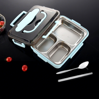 Boîte à lunch isotherme en acier inoxydable 304, compartiment carré, boîte bento pour étudiants, employés de bureau, compatible micro-ondes